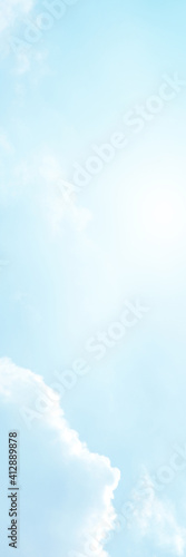 Blue Sky with white cloud and clear abstract. Beautiful air sunlight with clound scape colorful. Blackdrop for wallpaper backdrop background.  © wilawan