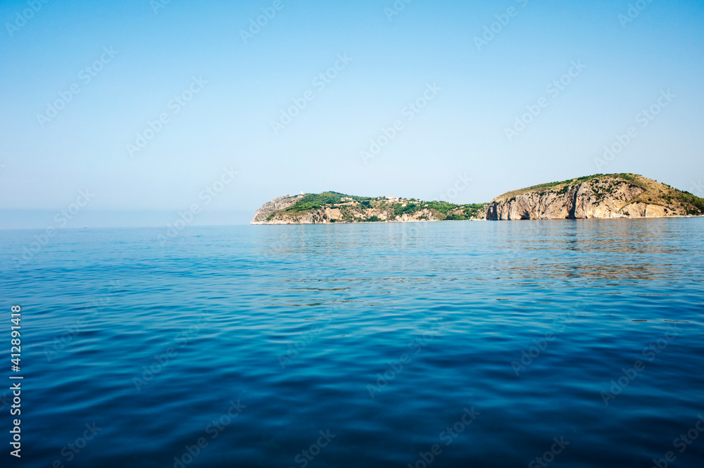 A trait of Capo Palinuro Cape, the coastal area where, according to Virgil, the shipwrecked Palinuro landed. Palinuro, Italy.
