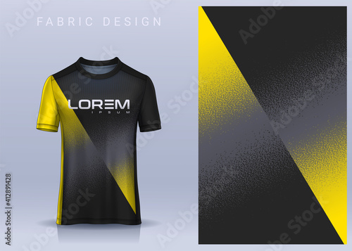 Fabric textile for Sport t-shirt ,Soccer jersey mockup for football club. uniform front and back view.
