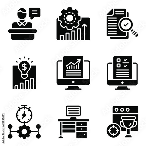 Business and Finance Solid Icons Pack