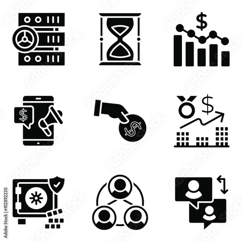 Digital Marketing Solid Icons Pack 