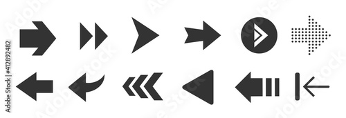 Arrows set icons. Arrow icon. Arrow vector collection. Arrow. Cursor. Modern simple arrows.