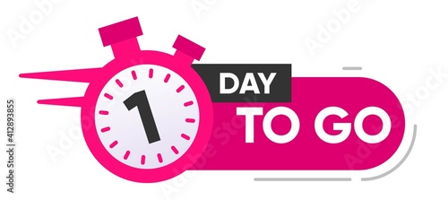 One Day Left Icon. 1 Day To Go.
