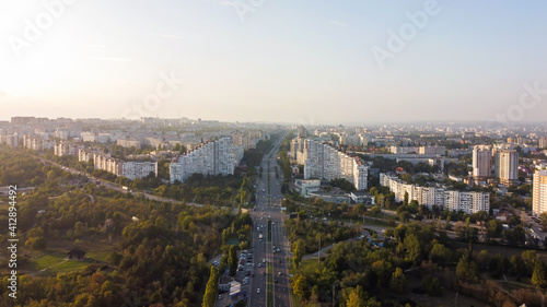 Fototapeta Naklejka Na Ścianę i Meble -  Aerial drone view of Chisinau, Moldova