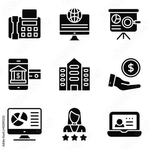 Customizable Business Solid Icons Pack 