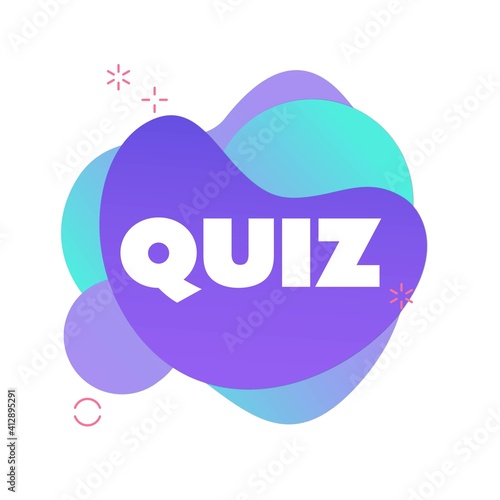Quiz in liquid bubble style. Quiz brainy game word. Vector illustration