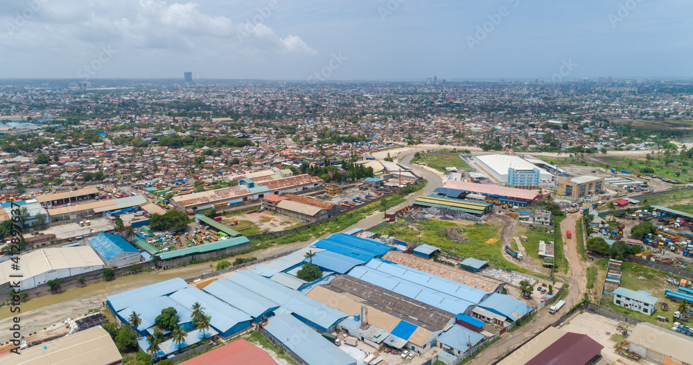 aerial view of Industrial area in Dar es salaam city