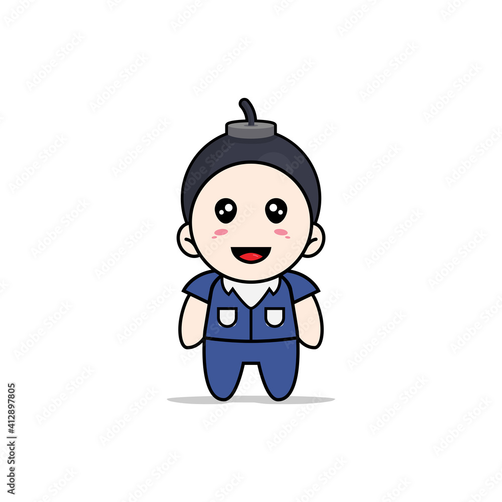 Cute men character wearing boom costume. Cute men character wearing boom costume.