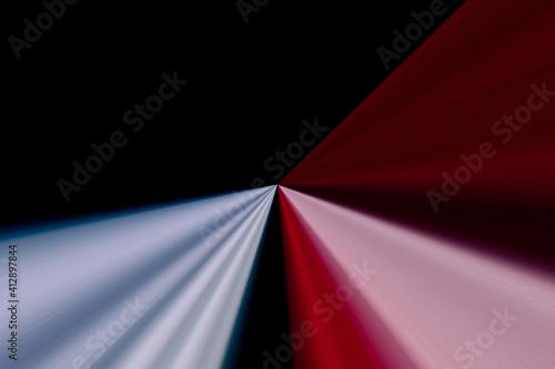 abstract red and blue lines on a black background