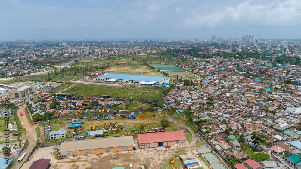 aerial view of Industrial area in Dar es salaam city