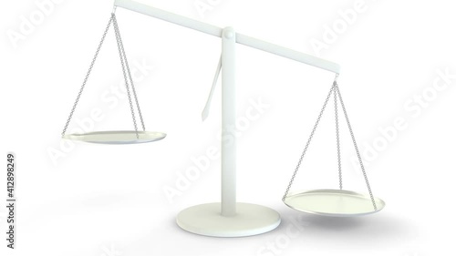 Scales, smoothly outweigh in one direction. Free space on the scale cups for your design. 4K video quality