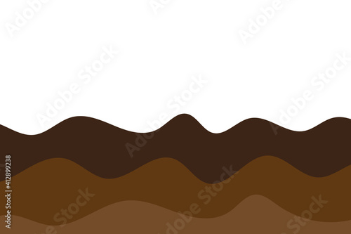 Chocolate Brown Wave Lines Pattern Abstract Background. Vector