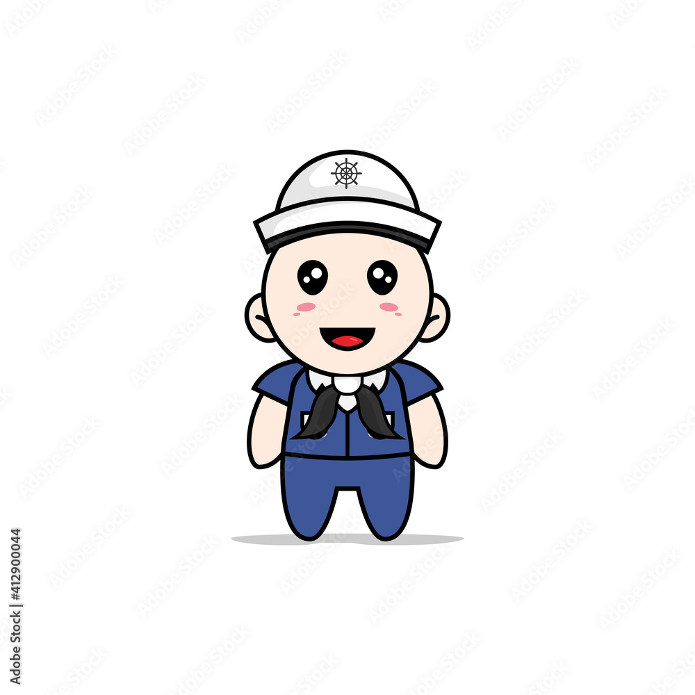 Cute men character wearing sailor costume. Cute men character wearing sailor costume.