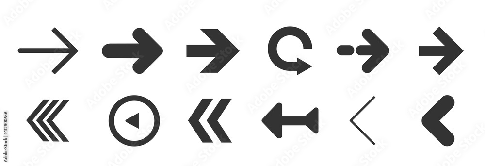 Arrows set icons. Arrow icon. Arrow vector collection. Modern simple arrows. illustration Arrows set icons. Arrow icon. Arrow vector collection. Modern simple arrows. illustration