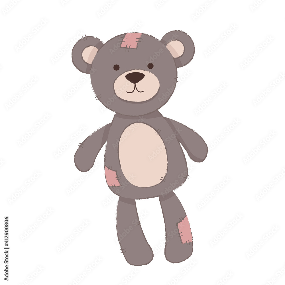 Cute Brown Teddy bear toy. Isolated on white background Cute Brown Teddy bear toy. Isolated on white background