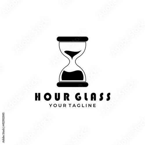 Hourglass logo vector illustration design simple creative symbol icon template design