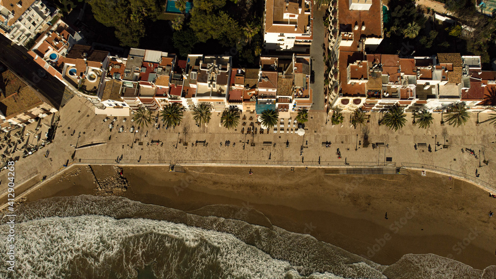 Obraz premium Platja Sant Sebastià de Sitges