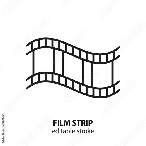 Film strip line icon. Editable stroke.