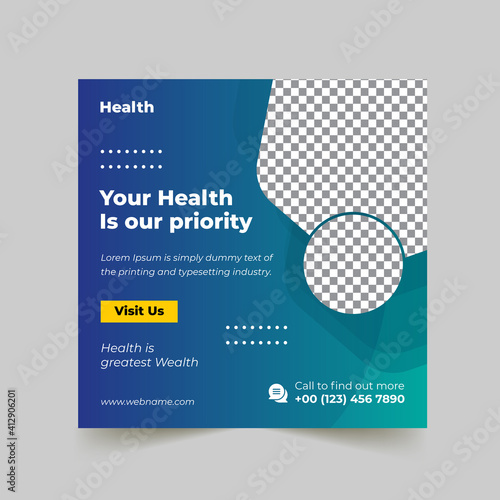Healthcare Medical Web Banner Social Media Post Template ,Medical Healthcare Social Media Post 