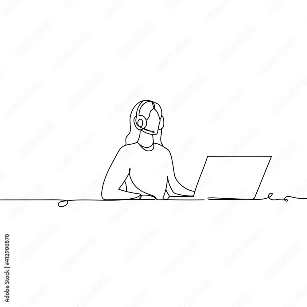 Continuous one line drawing silhouette of an online ordering process. Vector illustration isolated on the white background. Continuous one line drawing silhouette of an online ordering process. Vector illustration isolated on the white background.