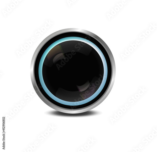 Peephole in black with highlights. Volumetric view.