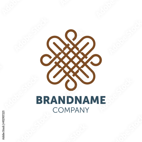 Ornamental logo design with geometry