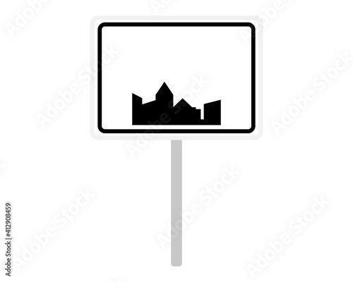 Ortsschild aus Belgien auf weiss