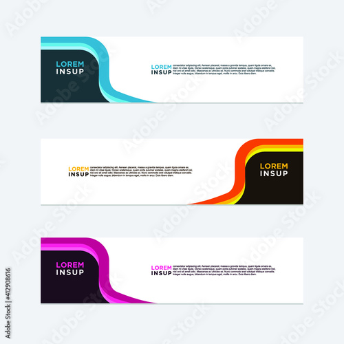 abstract geometric web design banner template isolated on dark grey background
