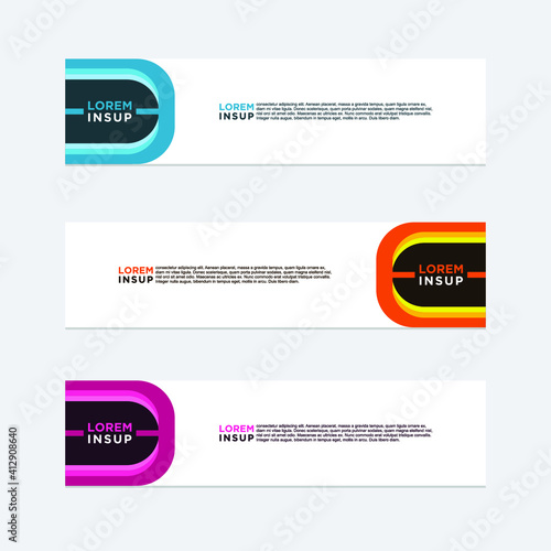 abstract geometric web design banner template isolated on dark grey background