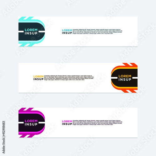 abstract geometric web design banner template isolated on dark grey background