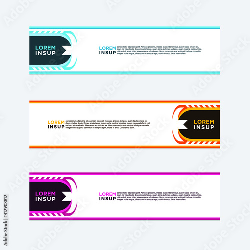 abstract geometric web design banner template isolated on dark grey background