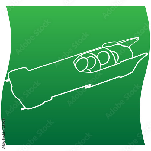 Bobsleigh or bobsled line icon of a sports set. Vector