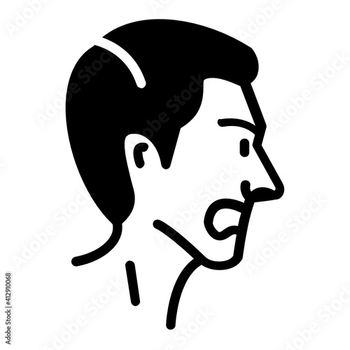 Furious Man Avatar Vector Glyph Icon design, Addiction and bad habits symbols on white background