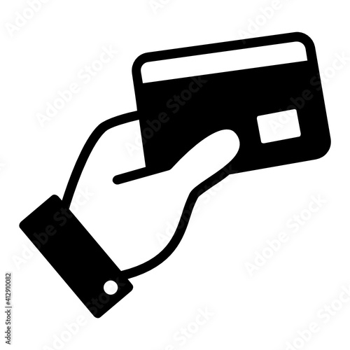 Spending On Credit Cards Concept vector Glyph Icon Design, Addiction and bad habits symbols on white background