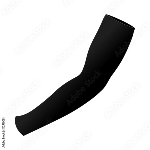 Black UV Protection Arm Sleeve Template on White Background, Vector File.