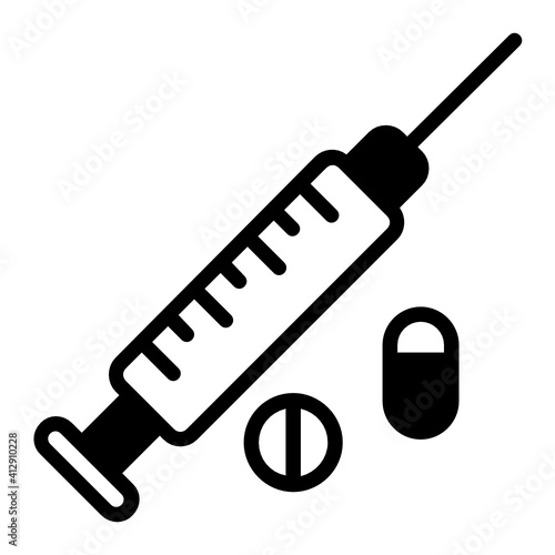 Drugs addiction Concept Vector Glyph Icon Design, Addiction and bad habits symbols on white background