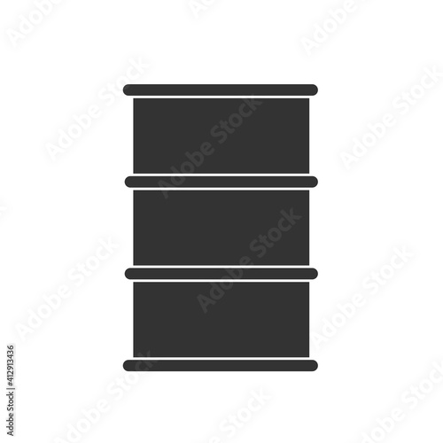 Barrel icon. Oil drum container black symbol. Vector isolated on white