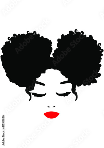 Afro Woman, Black Woman, African American Woman, African Girl, Curly Hair, Afro Queen, Eps file, Silhouette