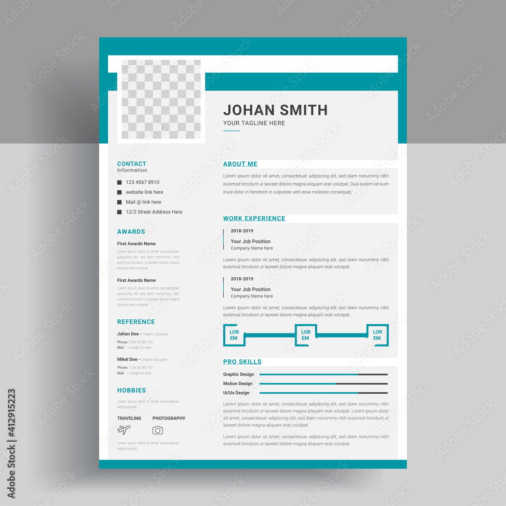 Modern resume template vector design