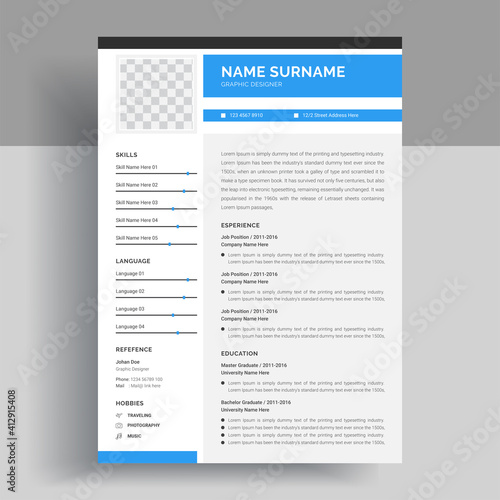 Abstract technological medical resumevector