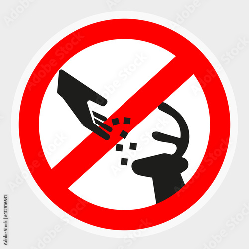 Do not feed the deer ban mark. Vector illustration.