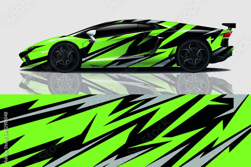 Car wrap graphic racing abstract background for wrap and vinyl sticker