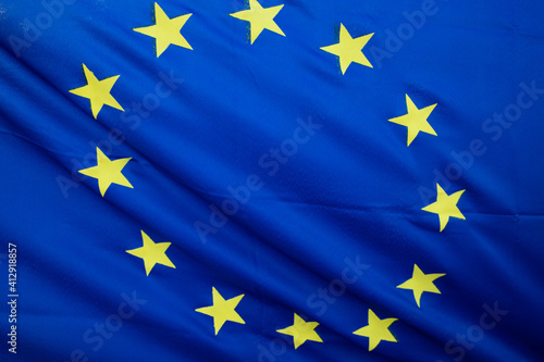 eu flag background in wind