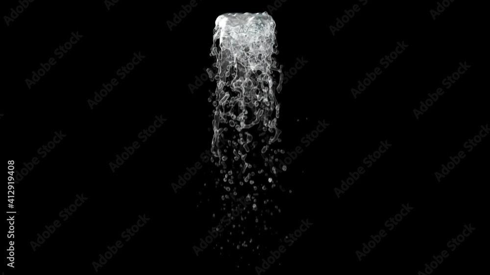 Water Falls Alpha Channel Looped Video