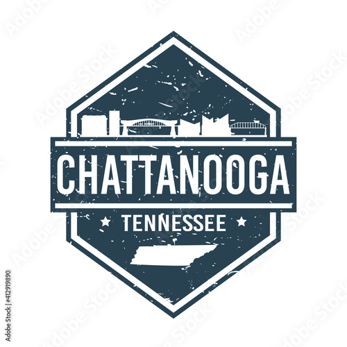 Chattanooga, TN, USA Travel Stamp Icon. Skyline City Design Tourism Diamond. Vector Illustration Grunge.