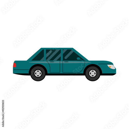 car sedan transport vehicle side view  car icon vector
