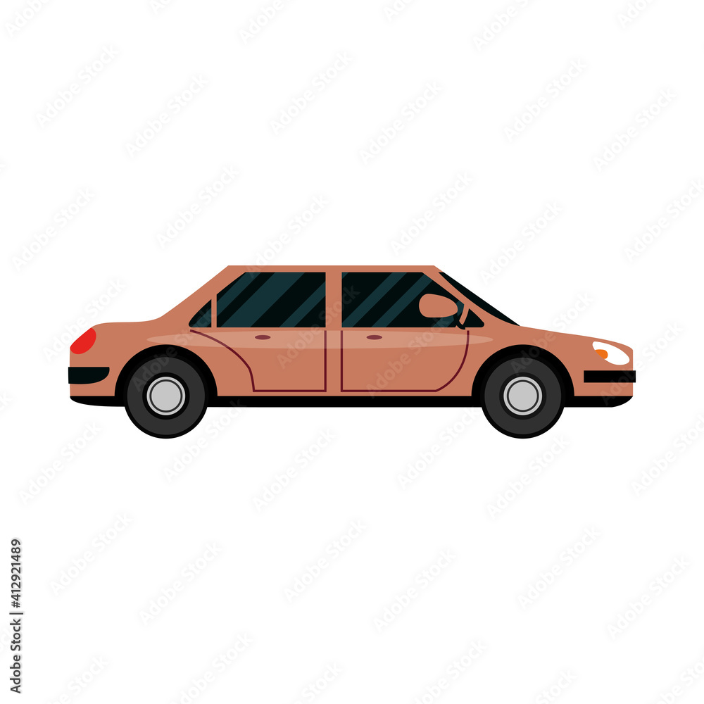 car transport side view, car icon vector