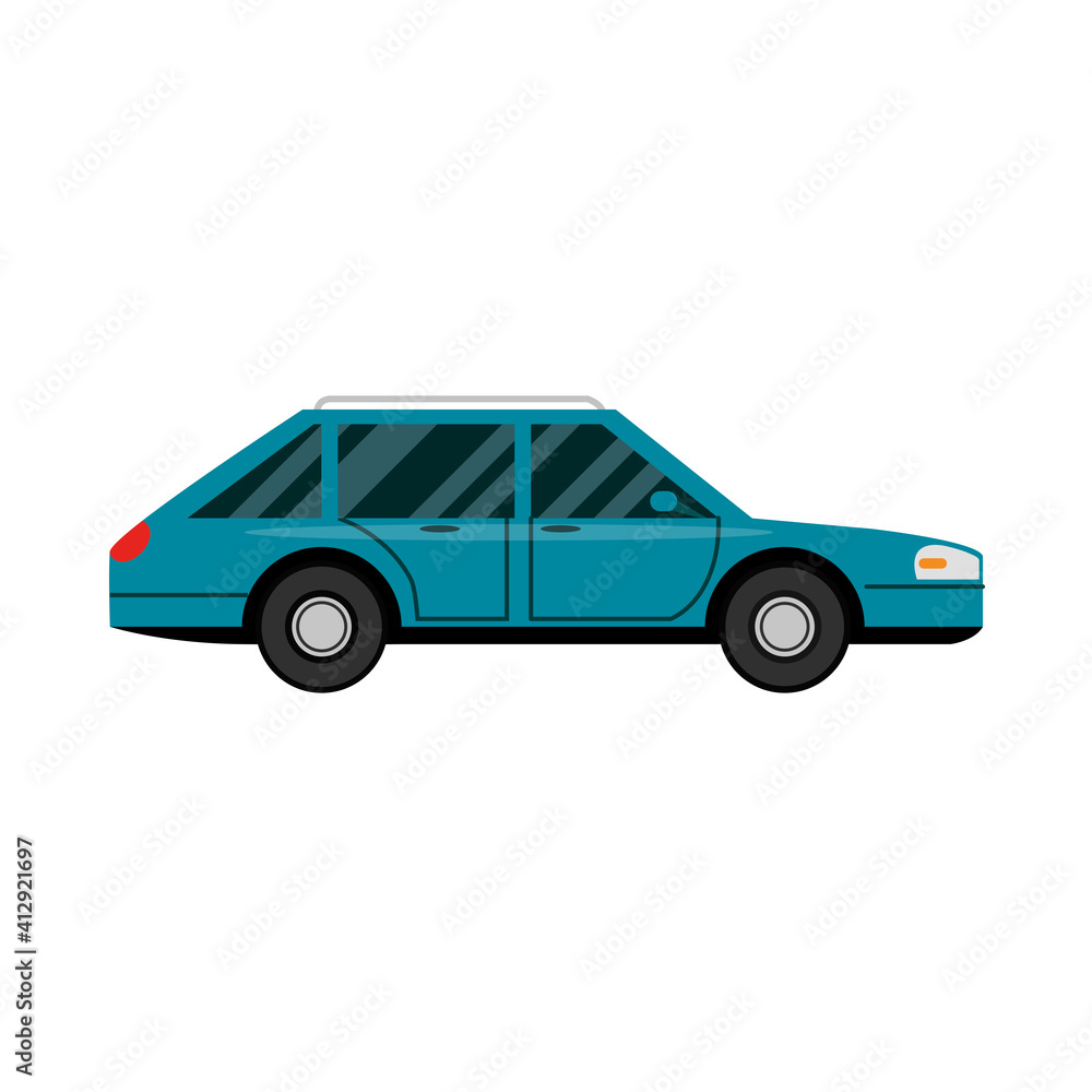 car cuv transport vehicle side view, car icon vector