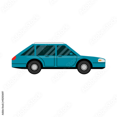car cuv transport vehicle side view  car icon vector