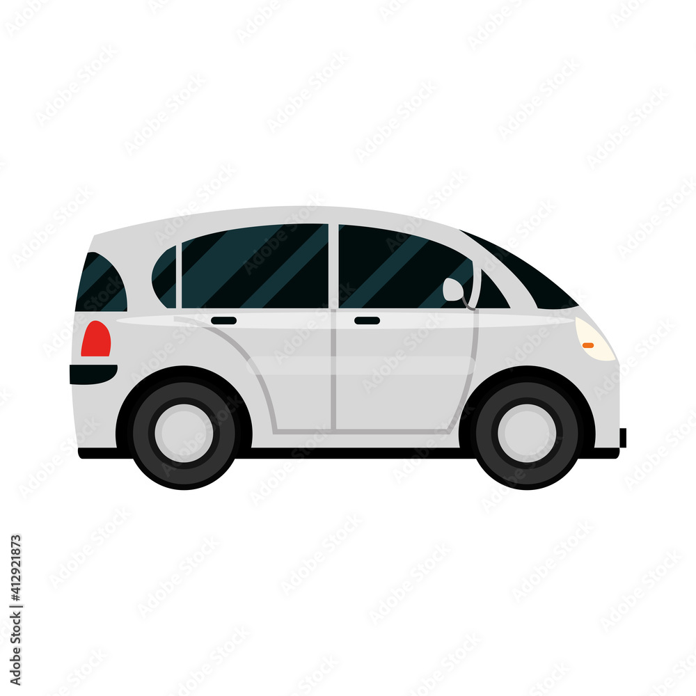 compact car transport vehicle side view, car icon vector